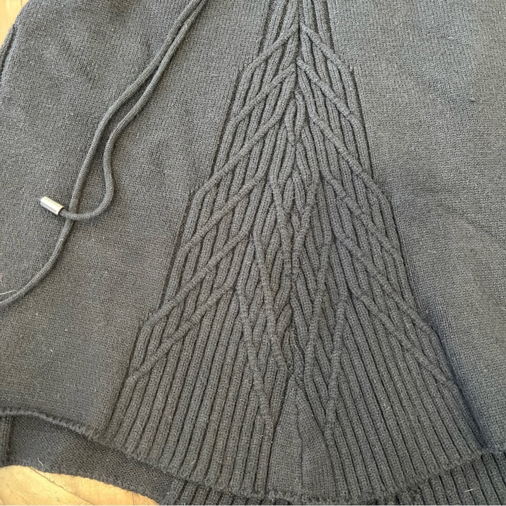 Free People Women's Large Black Emmy Mini Sweater Dress Ribbed Open Back Knit - Picture 3 of 12
